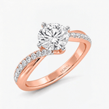 Round Diamond Cross Shine Engagement Ring, thumbnail 8