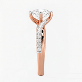 Round Diamond Cross Shine Engagement Ring, thumbnail 9