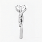 Round Diamond Cross Shine Engagement Ring, thumbnail 6