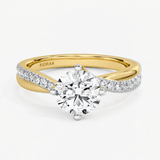 Round Diamond Cross Shine Engagement Ring, thumbnail 1