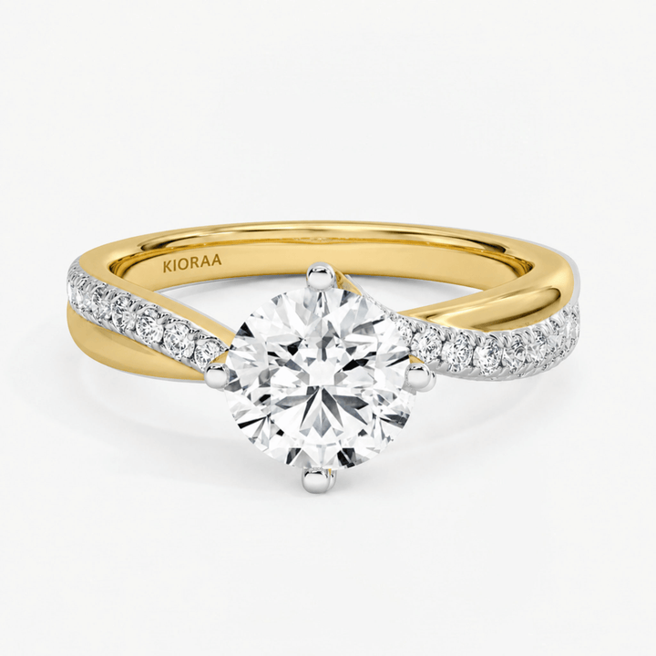 Round Diamond Cross Shine Engagement Ring