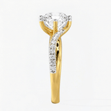 Round Diamond Cross Shine Engagement Ring, thumbnail 3