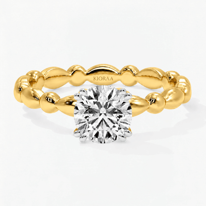 Round Diamond Bubble Solitaire Engagement Ring