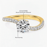 Round Cut Radiant Twist Solitaire Engagement Ring, thumbnail 10
