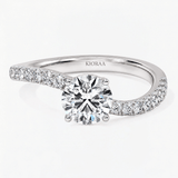 Round Cut Radiant Twist Solitaire Engagement Ring, thumbnail 5