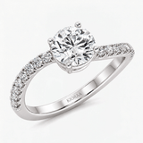 Round Cut Radiant Twist Solitaire Engagement Ring, thumbnail 6