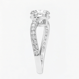 Round Cut Radiant Twist Solitaire Engagement Ring, thumbnail 7