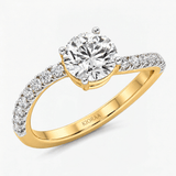 Round Cut Radiant Twist Solitaire Engagement Ring, thumbnail 2