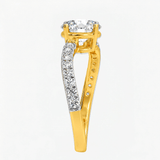 Round Cut Radiant Twist Solitaire Engagement Ring, thumbnail 3