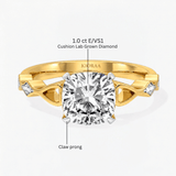 Cushion Diamond Crown of Light Engagement Ring, thumbnail 10