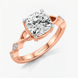 Cushion Diamond Crown of Light Engagement Ring, thumbnail 8