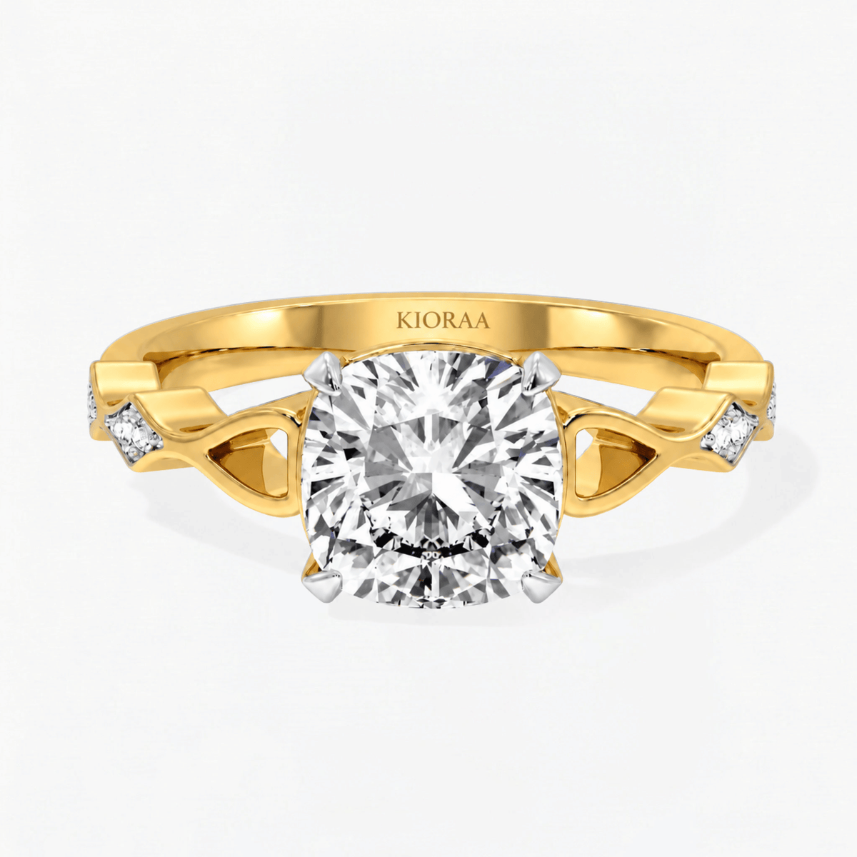 Cushion Diamond Crown of Light Engagement Ring