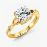 Cushion Diamond Crown of Light Engagement Ring, thumbnail 2