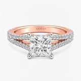 Princess Diamond Split Shank Solitaire Engagement Ring, thumbnail 4