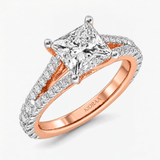 Princess Diamond Split Shank Solitaire Engagement Ring, thumbnail 8