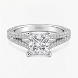 Princess Diamond Split Shank Solitaire Engagement Ring, thumbnail 6