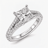 Princess Diamond Split Shank Solitaire Engagement Ring, thumbnail 5