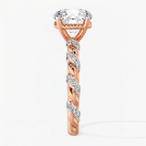 Round Diamond Infinity Weave Solitaire Engagement Ring, thumbnail 9