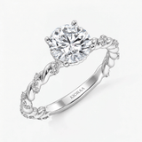 Round Diamond Infinity Weave Solitaire Engagement Ring, thumbnail 6