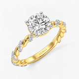 Round Diamond Infinity Weave Solitaire Engagement Ring, thumbnail 2