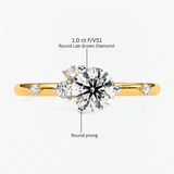 Round Diamond Starlit Solitaire Engagement Ring, thumbnail 10