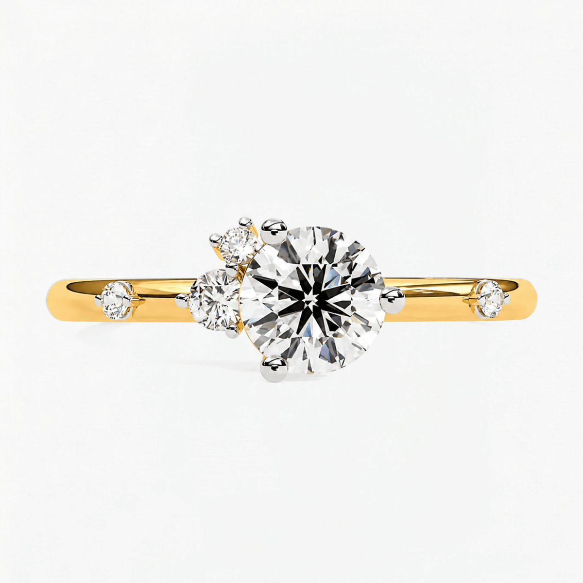 Round Diamond Starlit Solitaire Engagement Ring