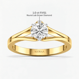 Round Diamond Twin Band Solitaire Engagement Ring, thumbnail 10