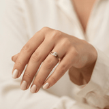 Round Diamond Twin Band Solitaire Engagement Ring, thumbnail 11