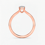 Round Diamond Twin Band Solitaire Engagement Ring, thumbnail 9
