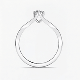 Round Diamond Twin Band Solitaire Engagement Ring, thumbnail 7
