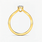 Round Diamond Twin Band Solitaire Engagement Ring, thumbnail 3