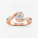 Round Diamond Radiant Swirl Solitaire Engagement Ring, thumbnail 7