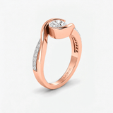 Round Diamond Radiant Swirl Solitaire Engagement Ring, thumbnail 8