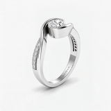 Round Diamond Radiant Swirl Solitaire Engagement Ring, thumbnail 5