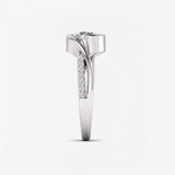 Round Diamond Radiant Swirl Solitaire Engagement Ring, thumbnail 6