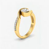 Round Diamond Radiant Swirl Solitaire Engagement Ring, thumbnail 2
