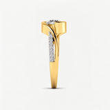 Round Diamond Radiant Swirl Solitaire Engagement Ring, thumbnail 3