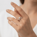Round Diamond Criss Cross Solitaire Engagement Ring, thumbnail 11