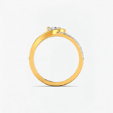 Round Diamond Criss Cross Solitaire Engagement Ring, thumbnail 3