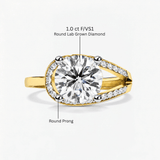 Round Diamond Radiant Veil Engagement Ring, thumbnail 10