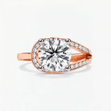 Round Diamond Radiant Veil Engagement Ring, thumbnail 4