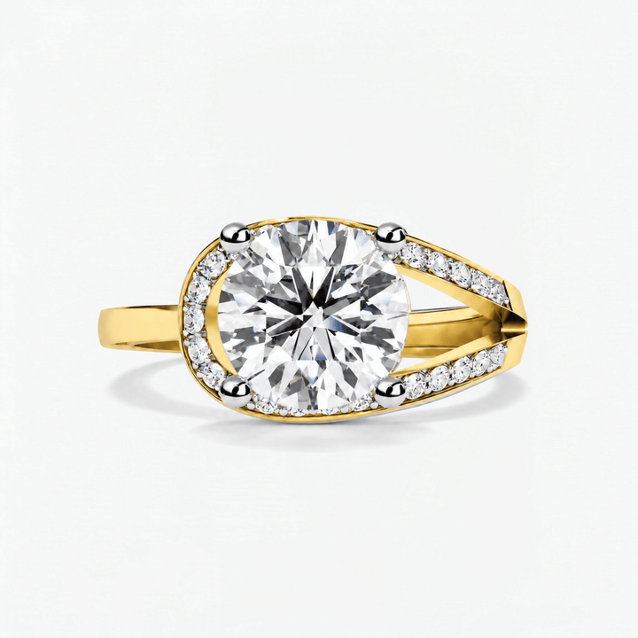 Round Diamond Radiant Veil Engagement Ring