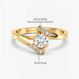Round Diamond Roseleaf Engagement Ring, thumbnail 10