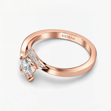 Round Diamond Roseleaf Engagement Ring, thumbnail 5