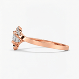 Round Diamond Roseleaf Engagement Ring, thumbnail 9