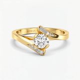 Round Diamond Roseleaf Engagement Ring, thumbnail 1