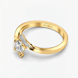 Round Diamond Roseleaf Engagement Ring, thumbnail 2