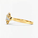 Round Diamond Roseleaf Engagement Ring, thumbnail 3