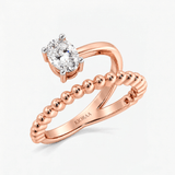 Oval Diamond Pearl Twist Solitaire Engagement Ring, thumbnail 7