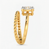 Oval Diamond Pearl Twist Solitaire Engagement Ring, thumbnail 2